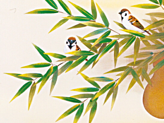 楽天市場】掛け軸 掛軸（かけじく） 六瓢福雀（金武 修造）日本画 開運