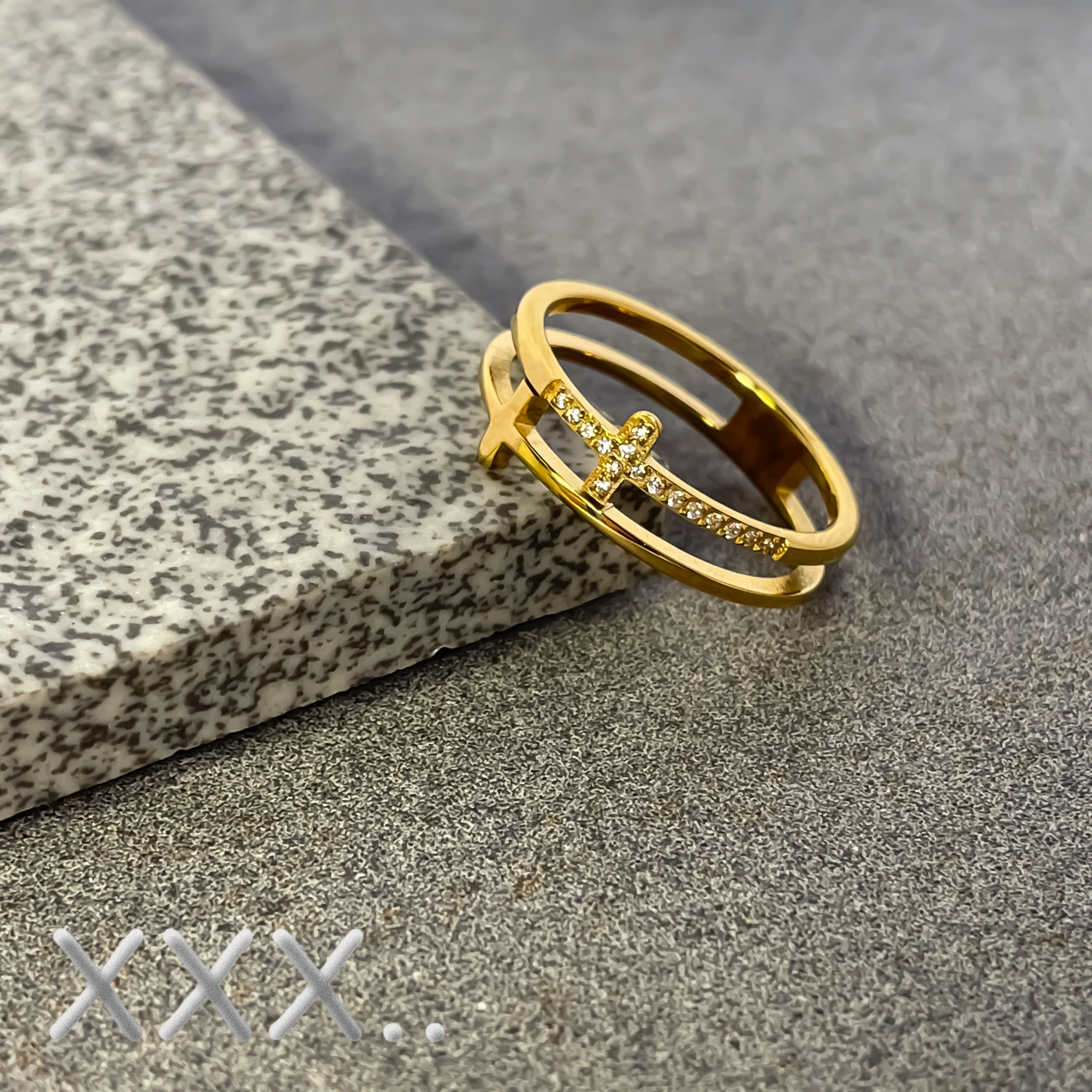 楽天市場】[レイヤード] K10YG クロス バイカラー リング ete エテ