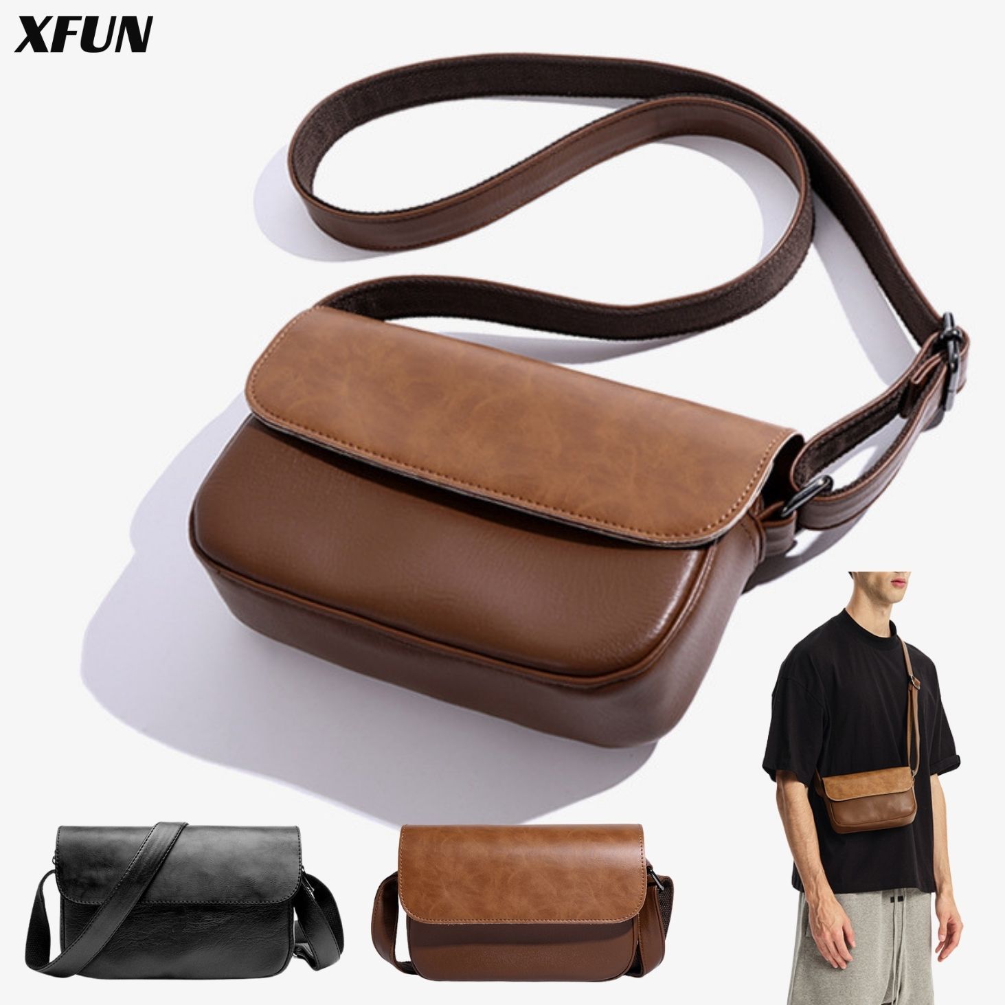 楽天市場】ショルダーバッグ メンズ 本革調 レザー コンパクト 便利