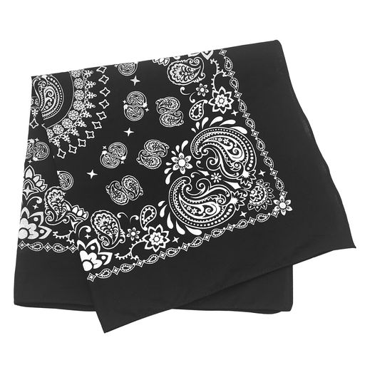 楽天市場】[Trifong]バンダナ黒ペイズリー柄おしゃれハンカチばんだな