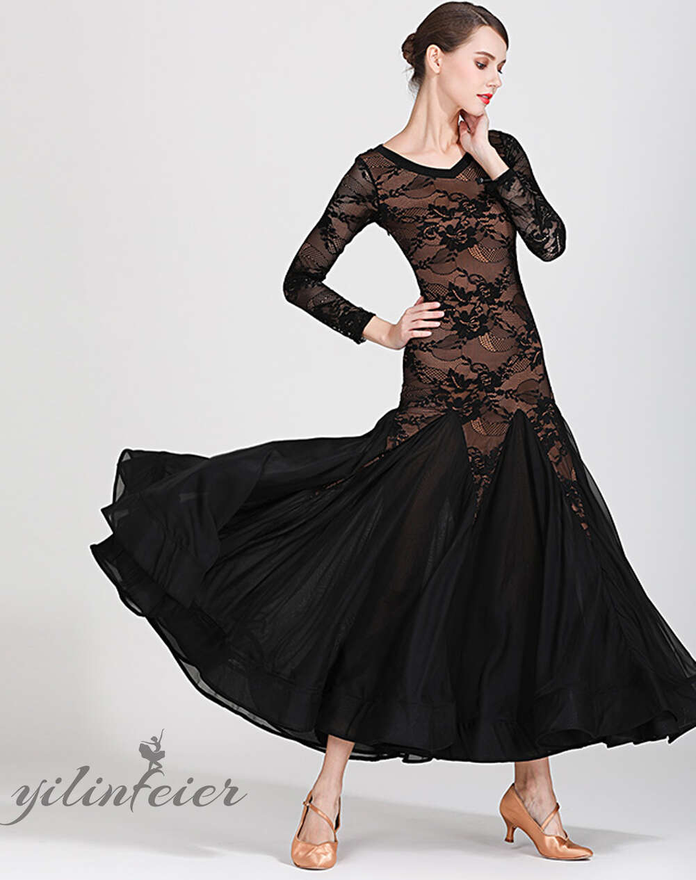 楽天市場】社交ダンスドレス 社交ダンス衣装 レース シフォン