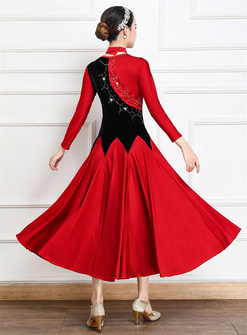 楽天市場】社交ダンスドレス 社交ダンス練習着 赤黒と合わせ