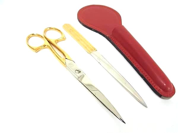 楽天市場】□美品□ Lerche レルヒェ レザー ハサミ ペーパーナイフ