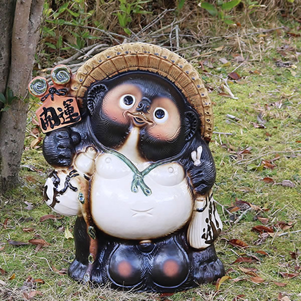 楽天市場】信楽焼 18号開運狸 信楽焼たぬき 送料無料 タヌキ 陶器
