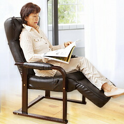 楽天市場】木製肘付 リクライニングチェア オットマン付き 【 木製 肘