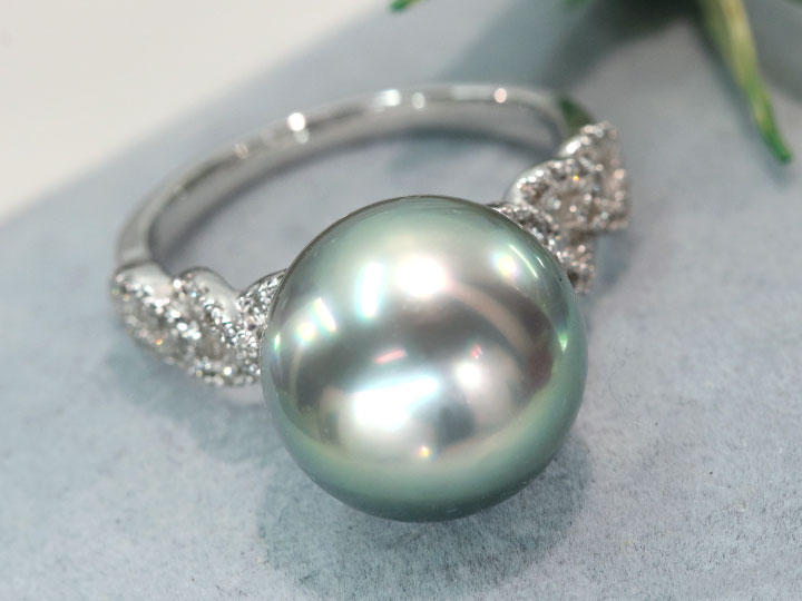 本真珠南洋黒蝶と白蝶真珠オーシャンブルーとブルー無調「鳥と枝