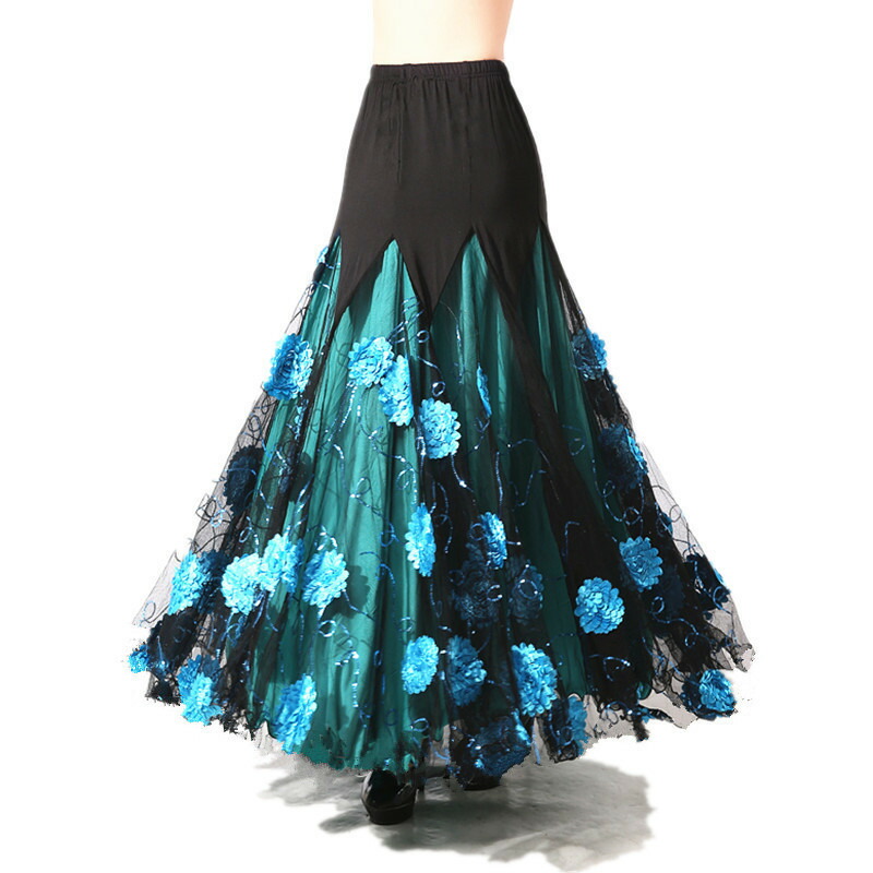 楽天市場】社交ダンス スカート ロングスカート モダン レッスン