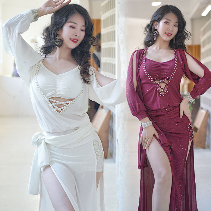 楽天市場】ベリーダンス衣装 ロング丈 ワンピース おしゃれ ストーン