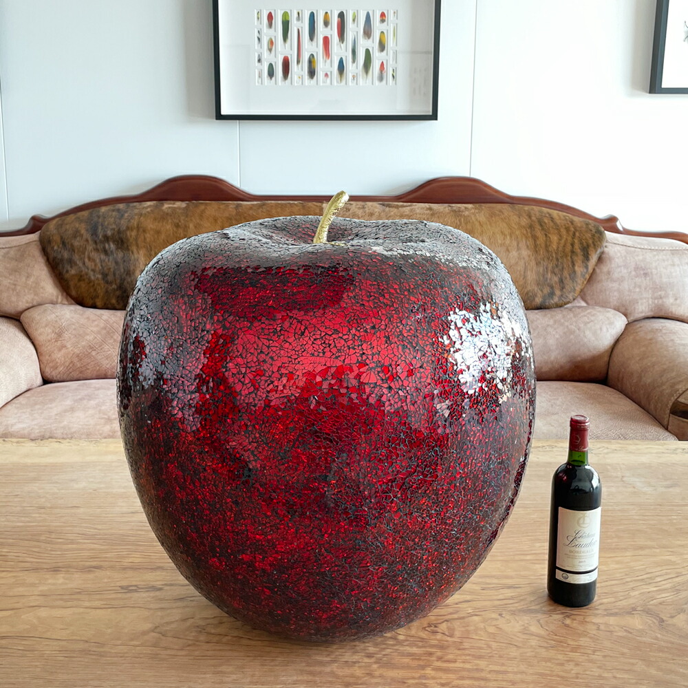 楽天市場】きらめきリンゴ アートオブジェ 大 インテリア りんご