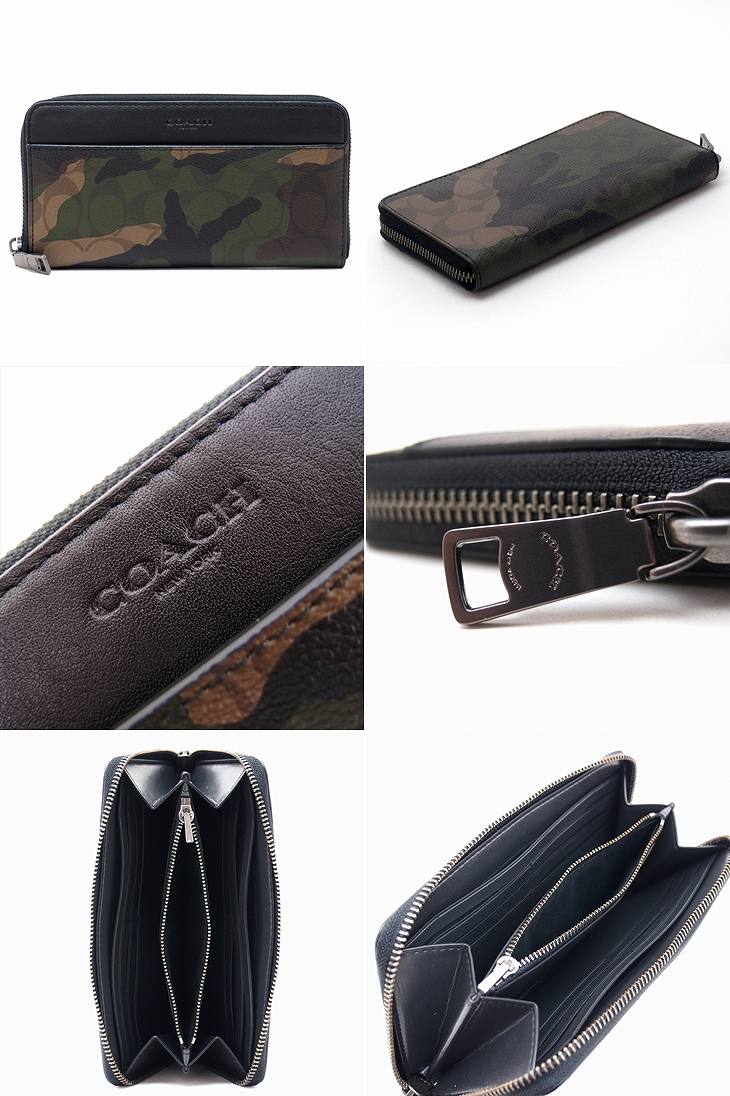 楽天市場】コーチ 財布 メンズ COACH 長財布 ラウンドファスナー 迷彩