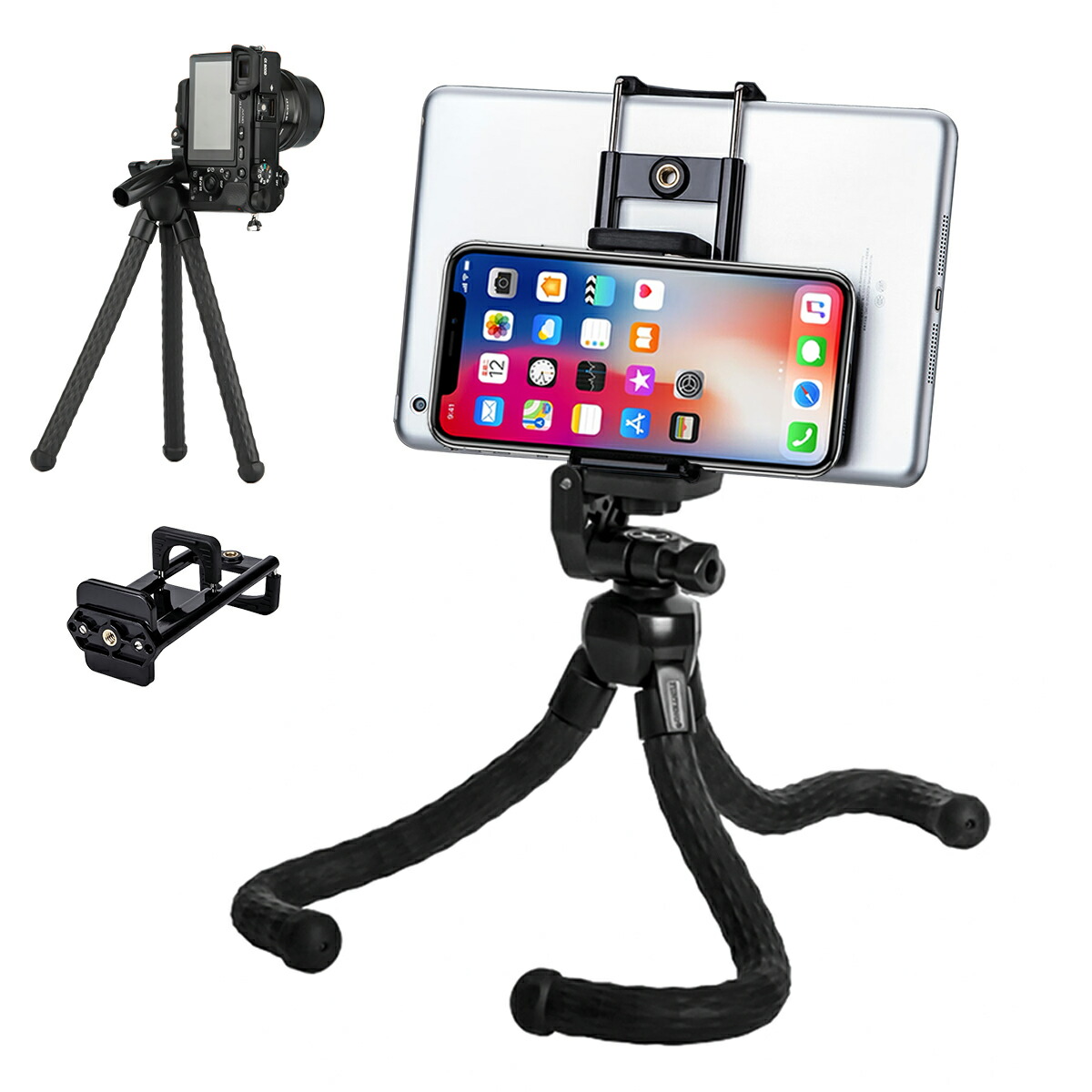 楽天市場】三脚 くねくね三脚 スマホ 三脚 タブレット カメラ 卓上三脚