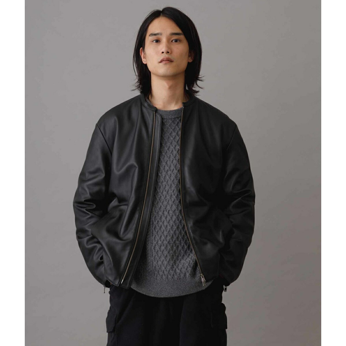 楽天市場】シープレザー シングルライダースジャケット/ルーズ