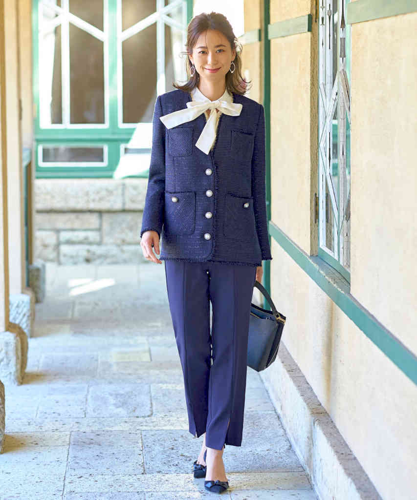 楽天市場】【S〜3L】ミックスツイードジャケット＆スリムストレート