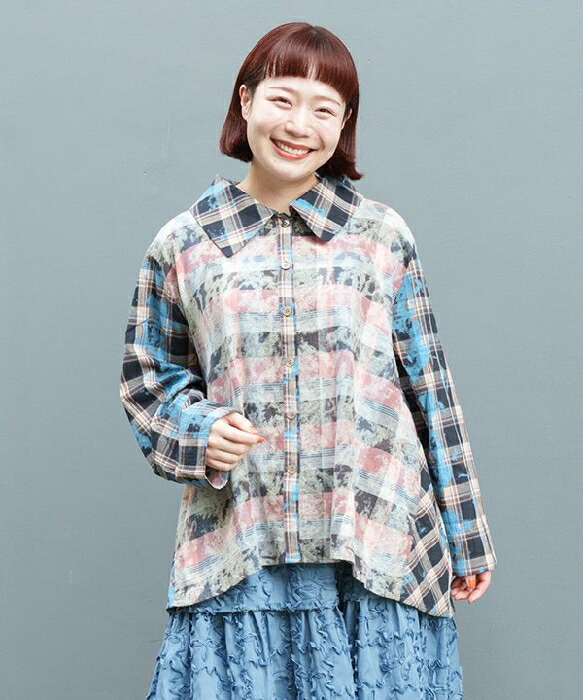 楽天市場】【大きいサイズ】手の込んだチェックシャツ／アズノゥアズ