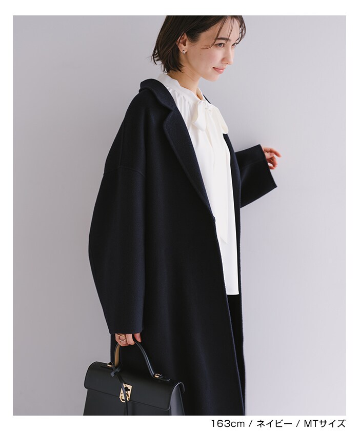 楽天市場】リバー ロング コクーン コート evernavy エバーネイビー