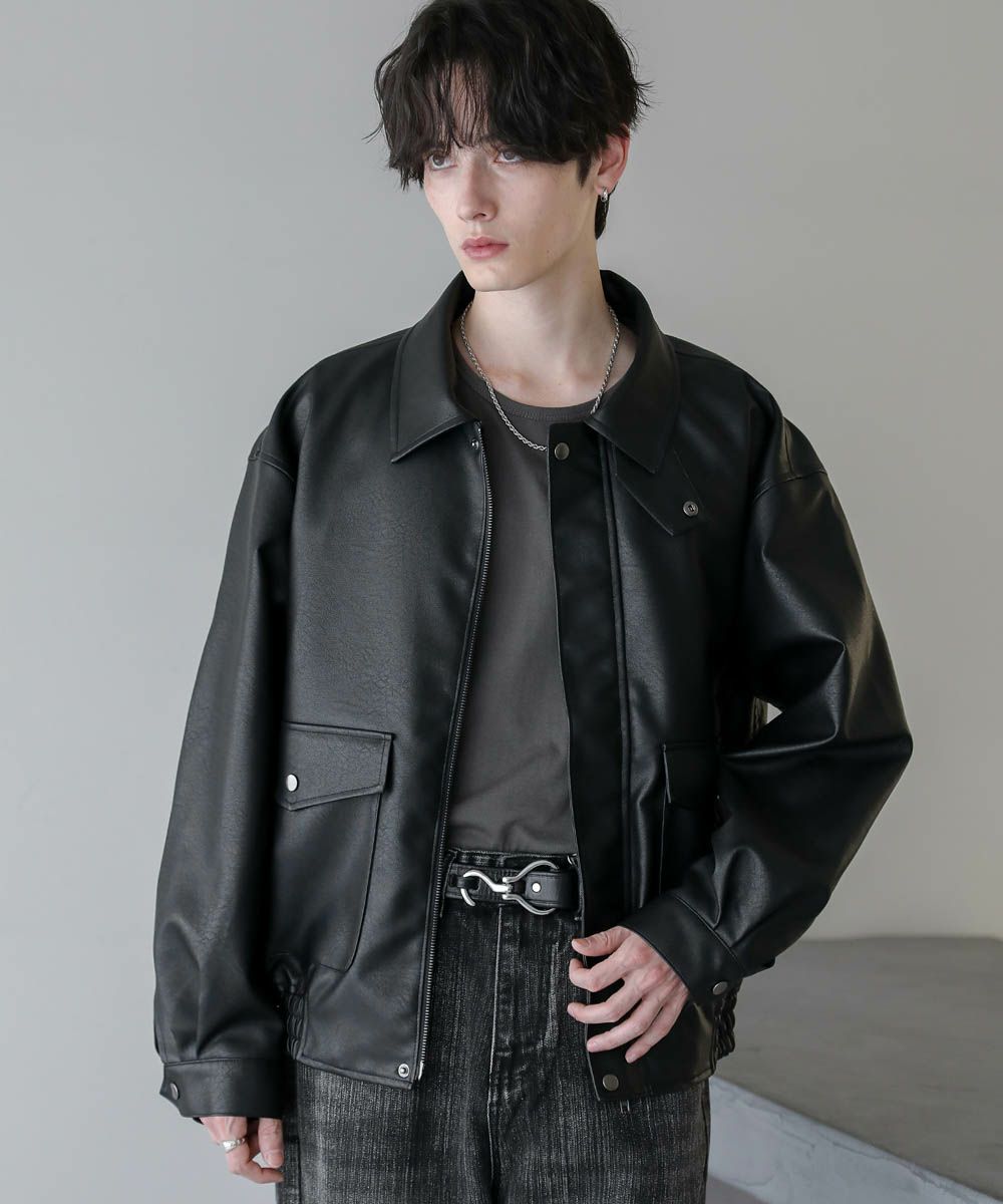 楽天市場】ヴィンテージ加工PUレザーA-2ショートブルゾン／アストロ