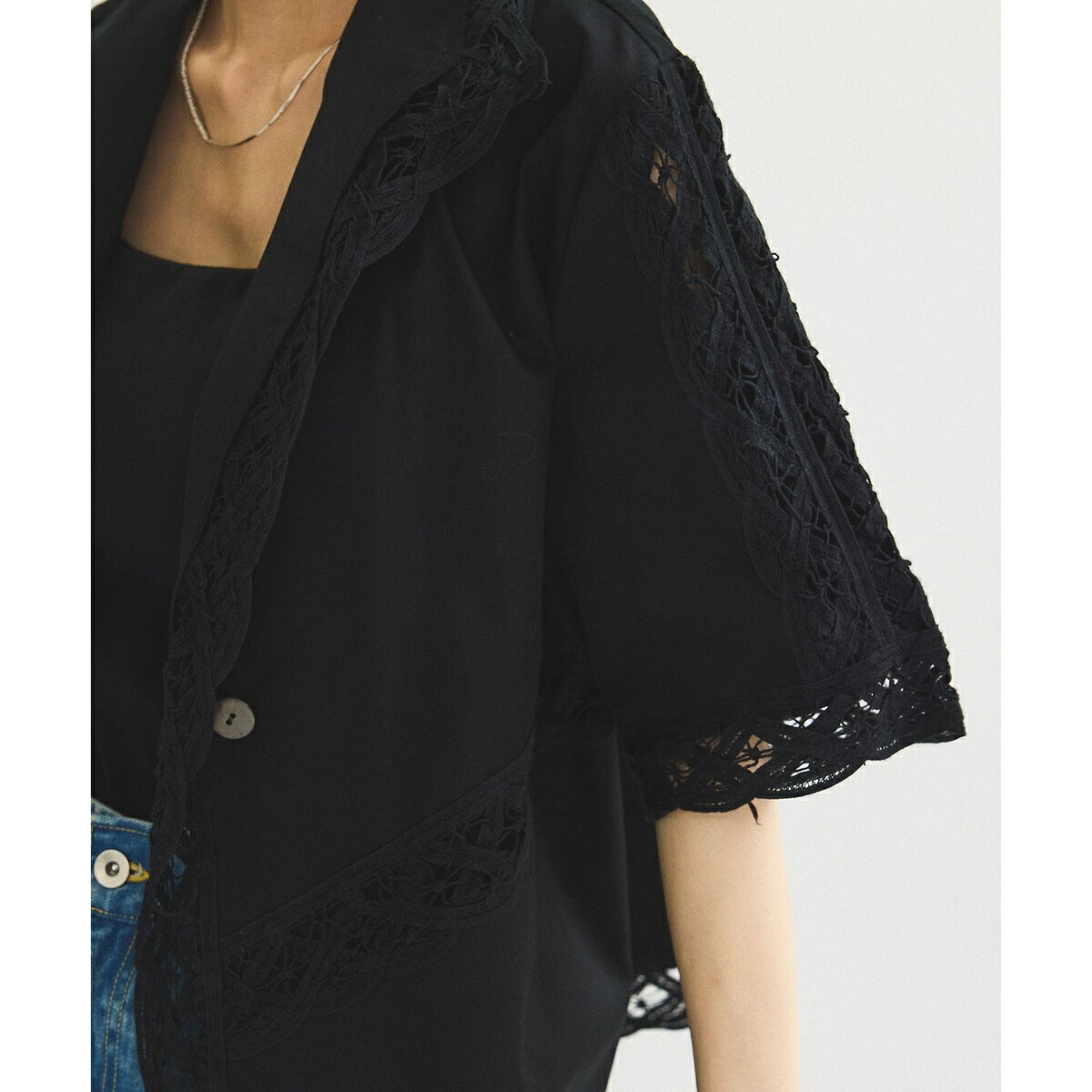 楽天市場】【サステナブル】バテンレースコンビシャツ／アダムエロペ