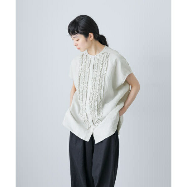 楽天市場】リネンフリルフレンチワイドシャツ／かぐれ（kagure