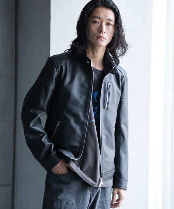 楽天市場】SHEEP LEATHER/シープレザー シングルライダースジャケット