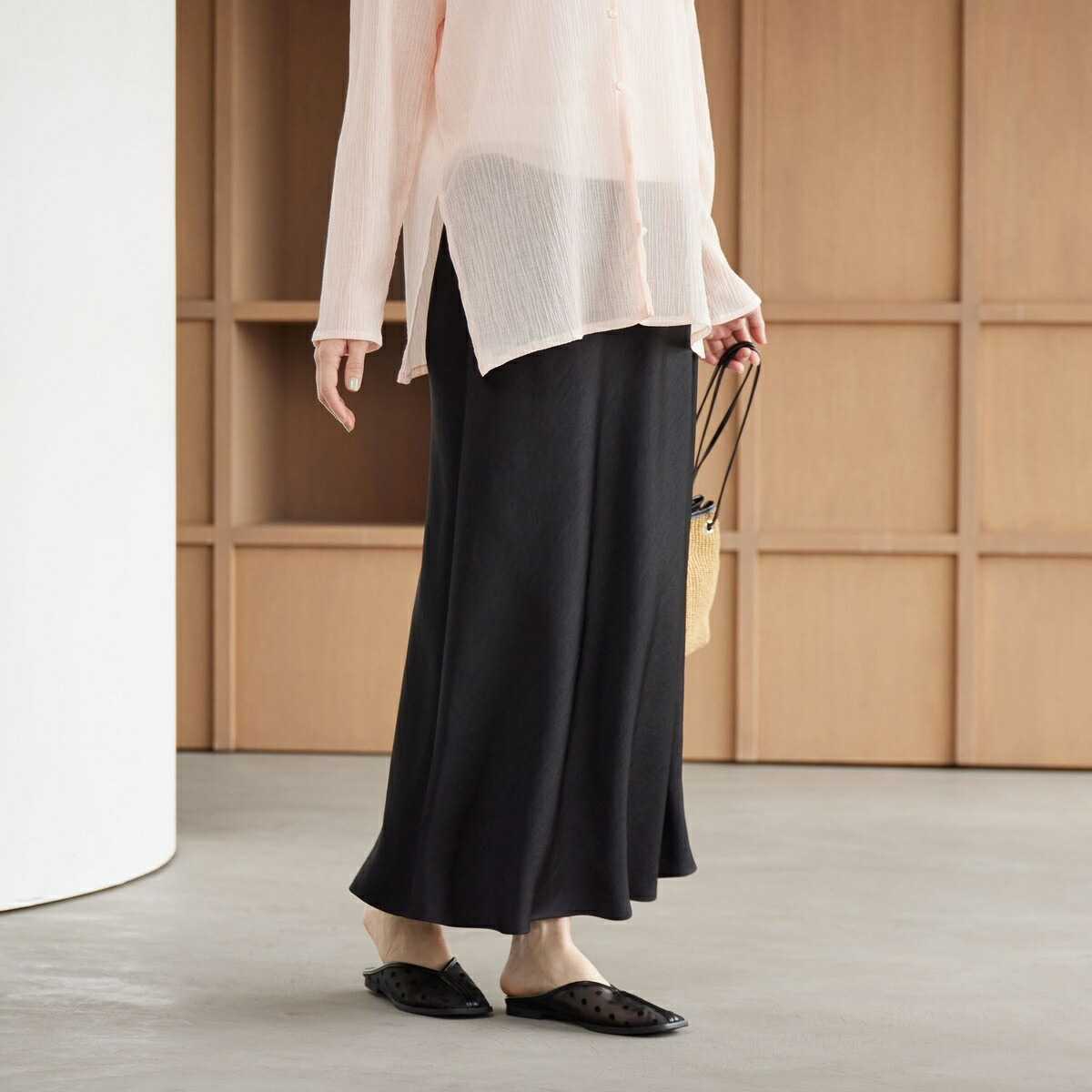 楽天市場】ポリエステルサテン マーメイドフレアスカート