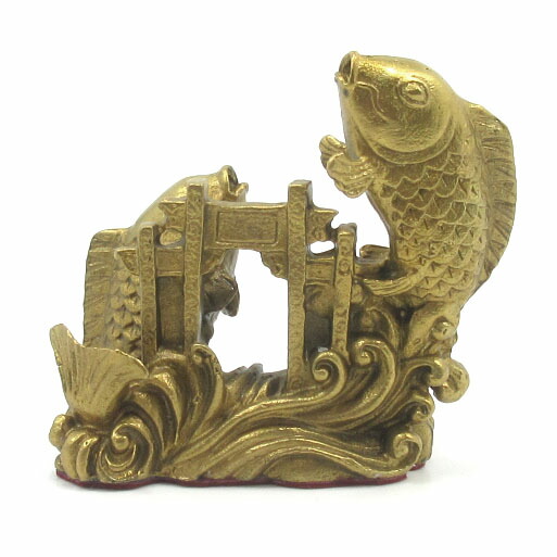 楽天市場】登龍門の鯉 置物 風水 龍 鯉 銅製 最大幅約7．5cm 昇り