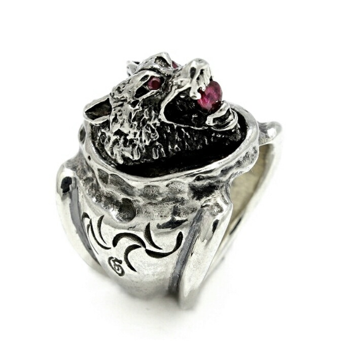 楽天市場】メンズ レディース リング ブランド ウルフ 狼 ルビー