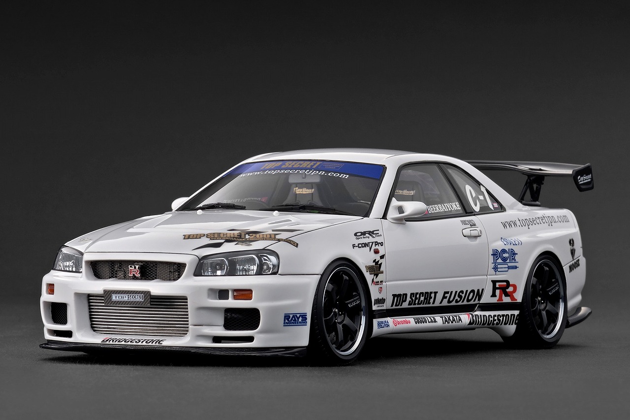 1/18 TOP SECRET 34GT-R (BNR34) White【IG3849:4573448908499