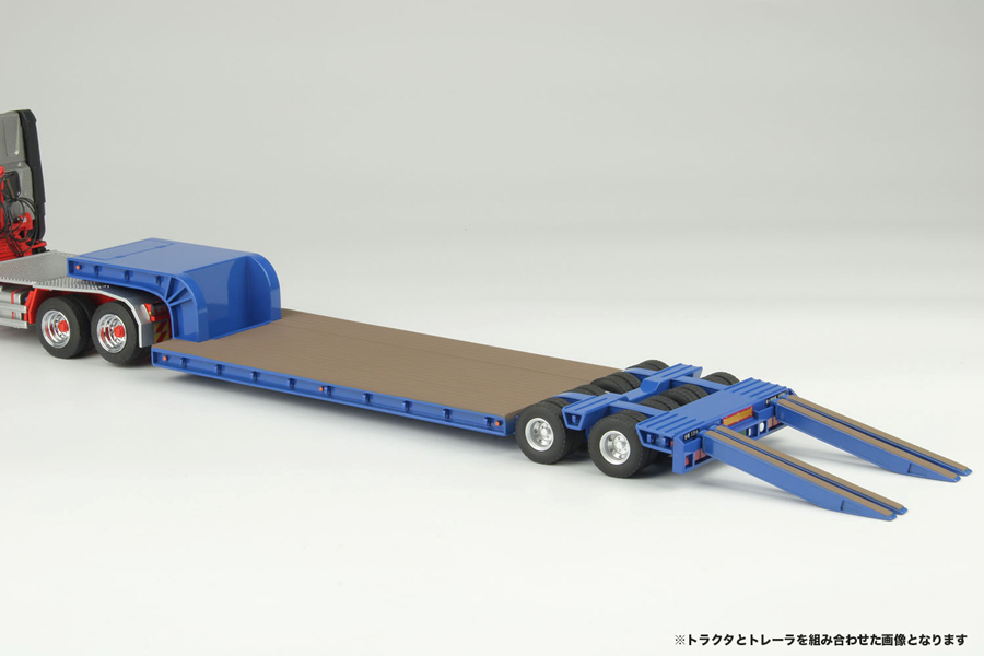 1/50 16輪 中低床重量物運搬用トレーラ ブルー【KK1013B:4545782106565