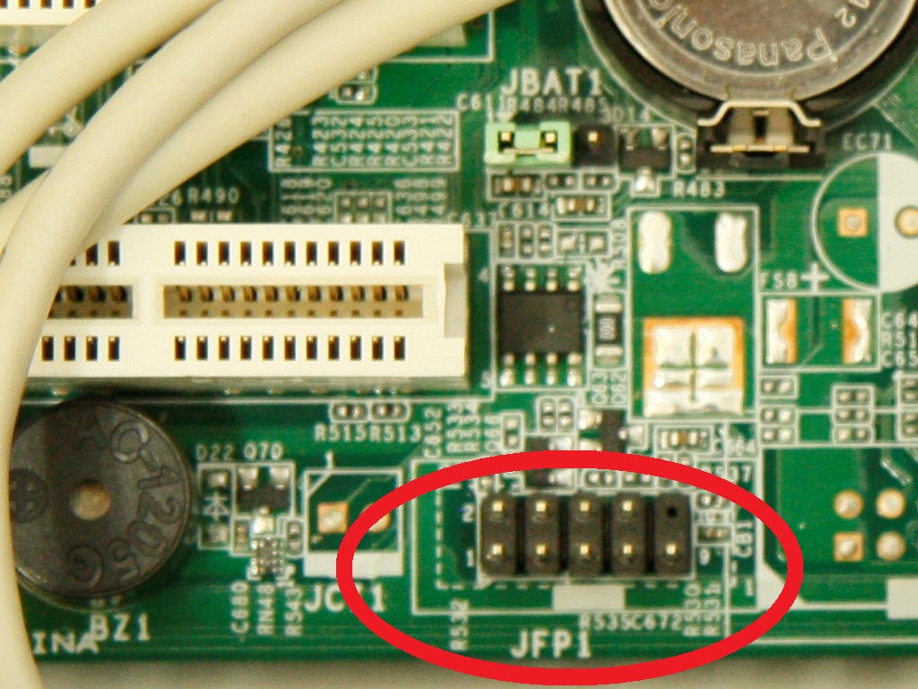 NEC Mate のマザーボード「MS-7410 VER:1.1」のスイッチ・LED類のピン