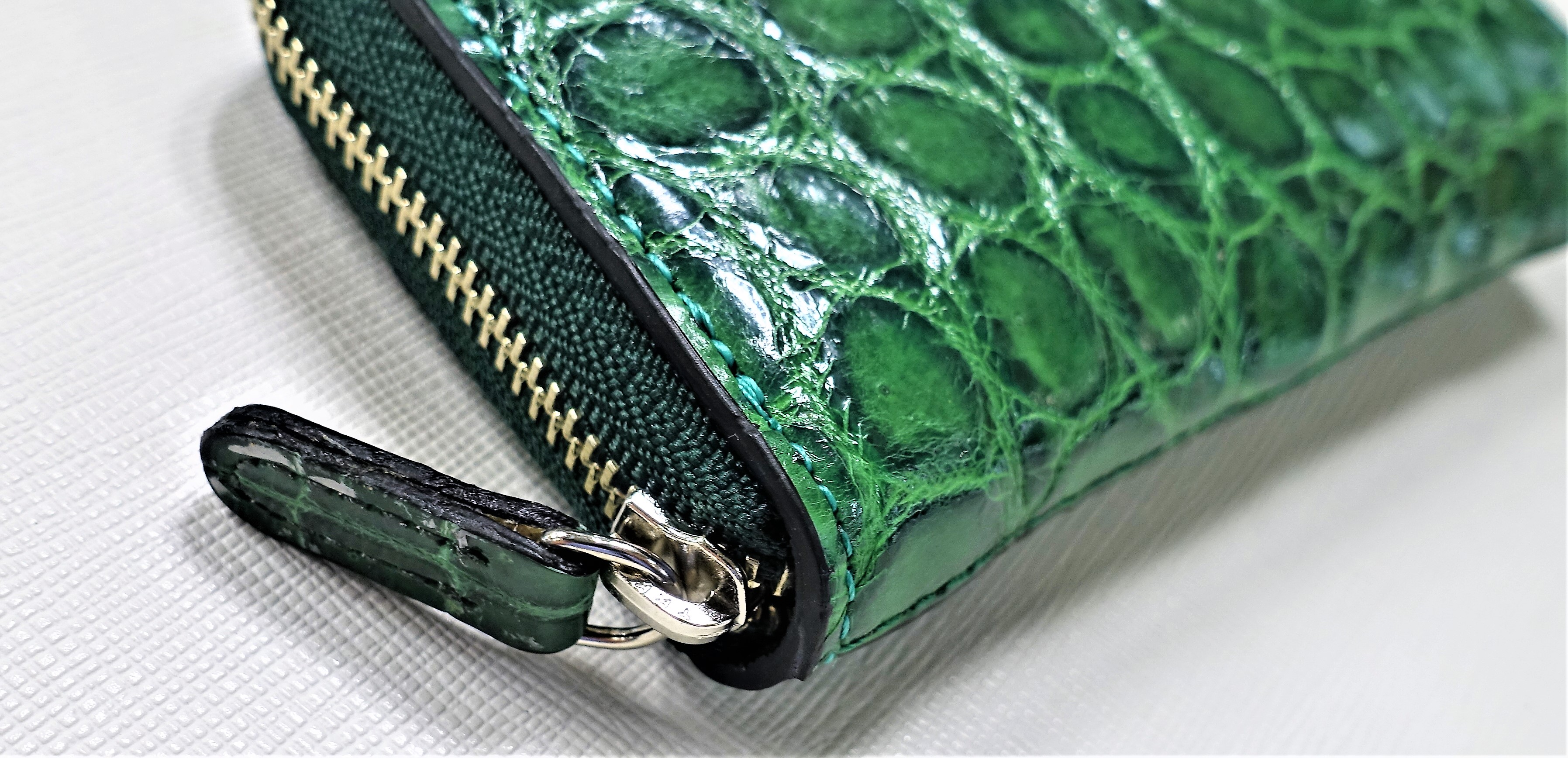 クロコダイル ミニ財布 コインケース グリーンカラー | TS-HORIUCHI