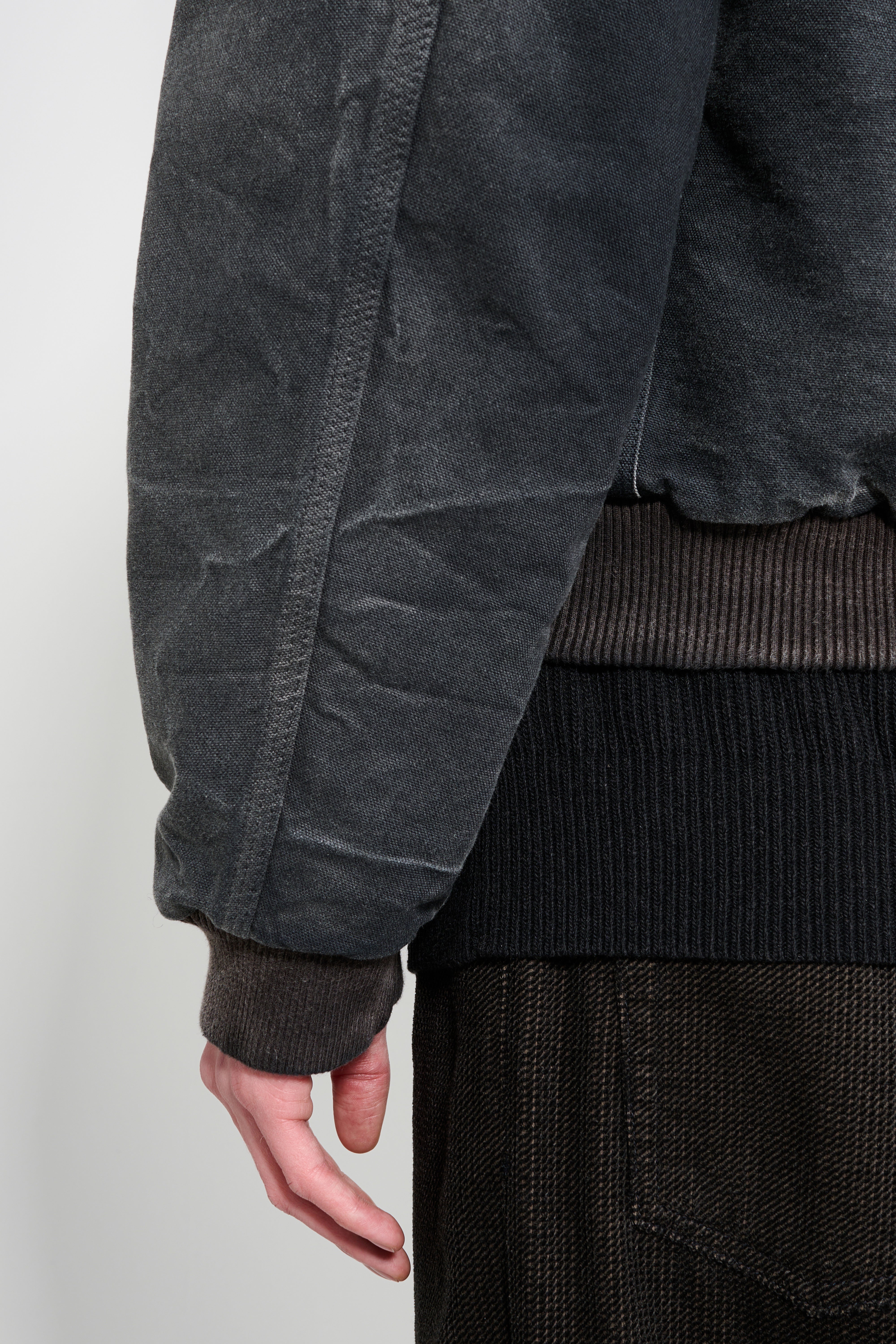 Auralee Product Dyed Organic Cotton Duck Short Zip Parka Faded