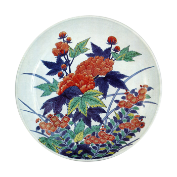 色鍋島 色絵 芙蓉菊文 尺皿 | 鶴田 純久の章 お話