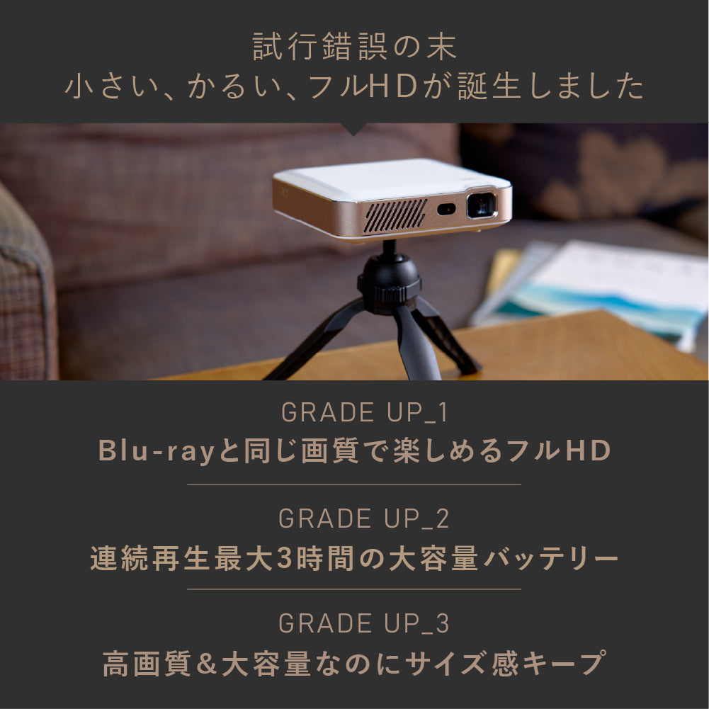 KABĒNI PRO2（カベーニプロ2）モバイルプロジェクター | 小さい