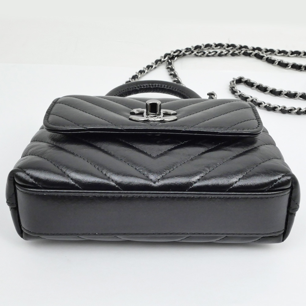 名東】【CHANEL】シャネル シェブロン ココハンドル エクストラミニ