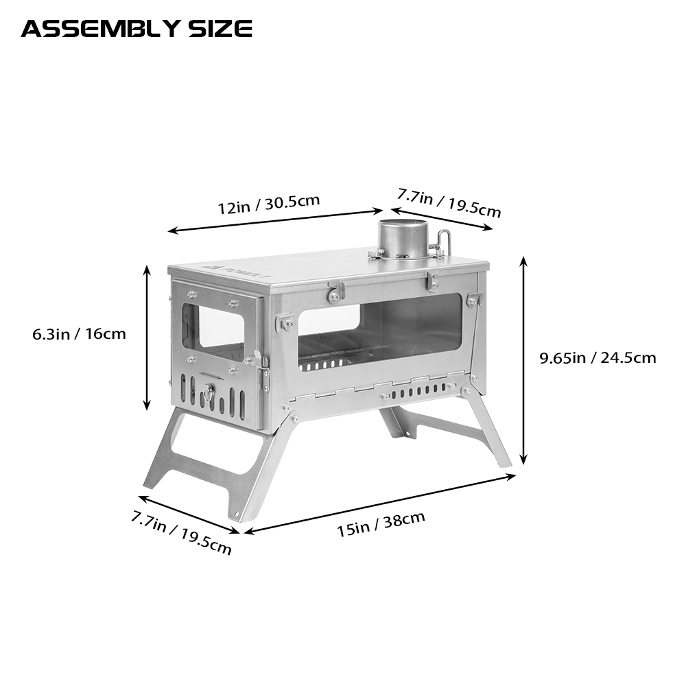 折りたたみ式チタンストーブ | キャンプテント用T1 Mini 3薪テント