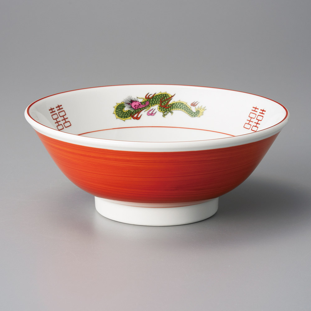 554-22-187 赤巻三ツ竜7.0反丼 21.5×8.6㎝ ラーメン ラーメン鉢