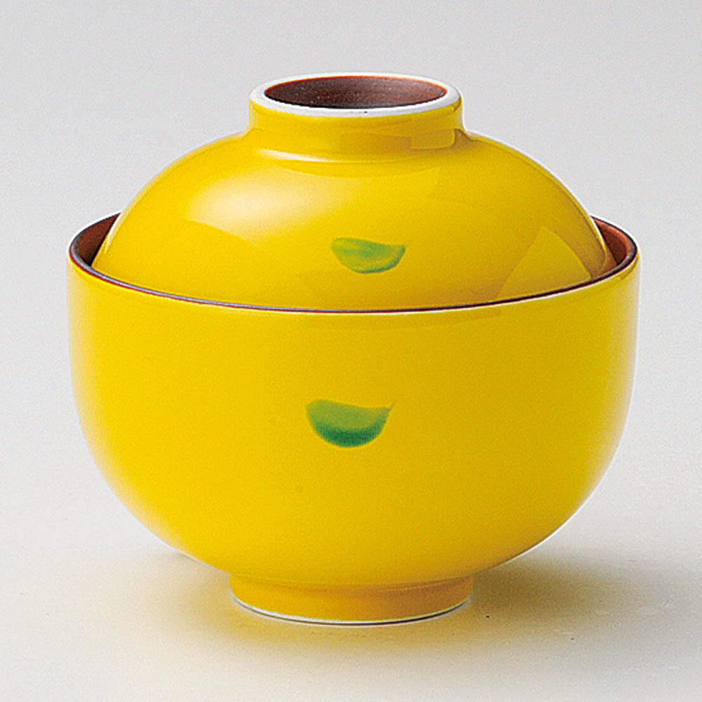 243-18-527 黄釉円菓子碗（大） 10.3×9.6㎝ 蓋物 煮物碗・円菓子碗