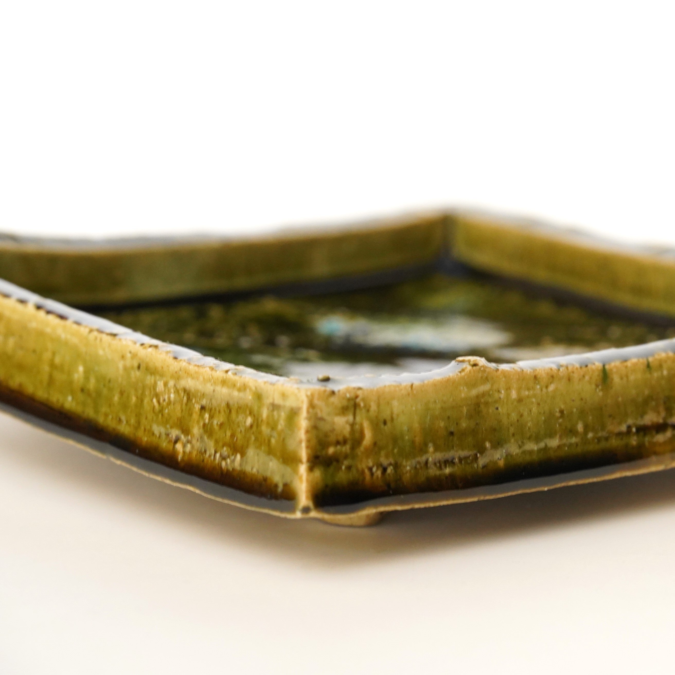 山口真人 織部焼 3足 蝶型陶器皿 緑と青のグラデーション 【公式通販】