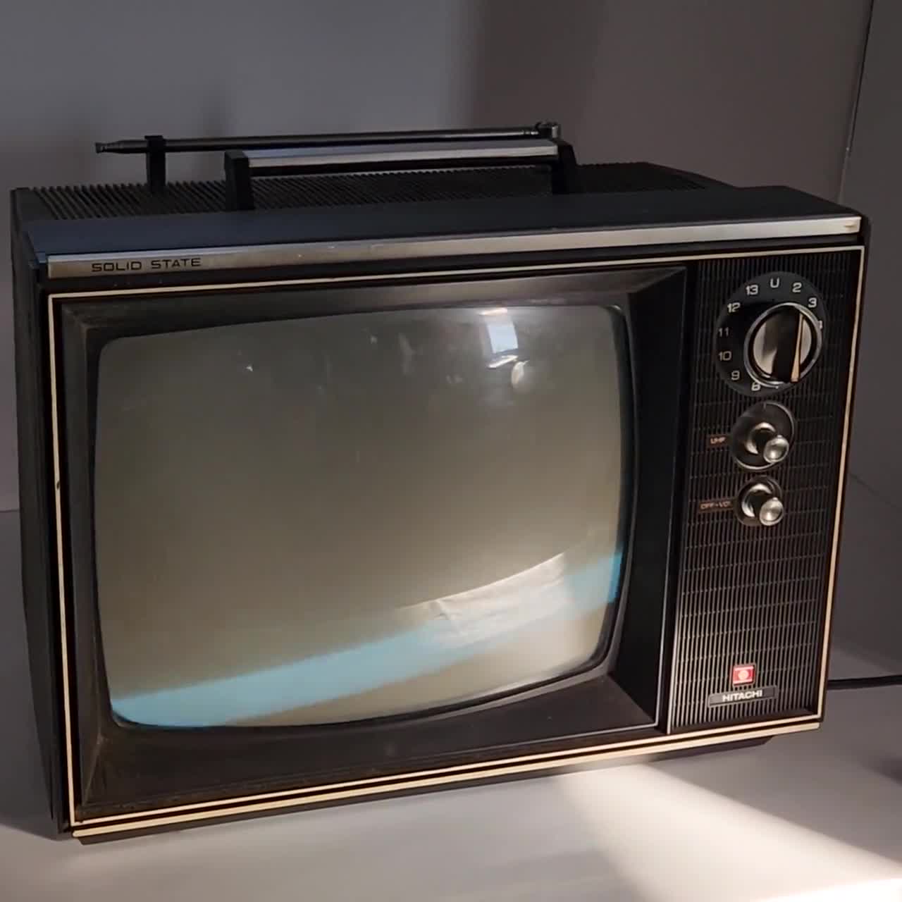 Television, Hitachi P-42 CRT, Turns On, Retro TV, Made in Japan