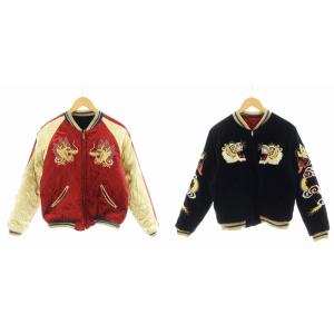 ALASKA スーベニア 別珍サテン スカジャン リバーシブル S レッド