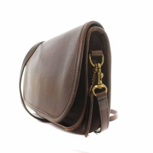 オールドコーチ ショルダーバッグ レザー フラップ USA製 茶 ブラウン