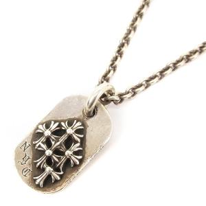 レイズドセメタリークロスドッグタグ ネックレス ペンダントトップ 925