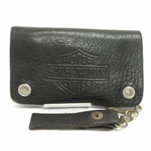 バイカーウォレット 長財布 チェーン付き レザー 黒 ブラック 小物入れ