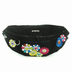 kaikaikiki 村上隆 コラボ ボディバッグ ロゴ 刺繍 フラワー ブラック