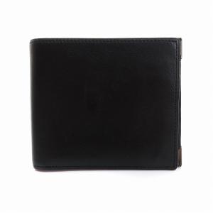 財布 二つ折り 小銭入れ レザー ウォレット 黒 ブラック（2024/10/09