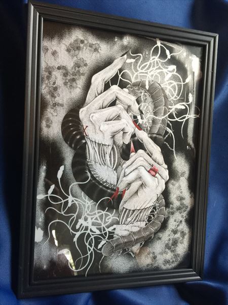 点描画-「XXYY－手」-複製原画 A4額装品150部限定淑女雑貨Toe Cocotte