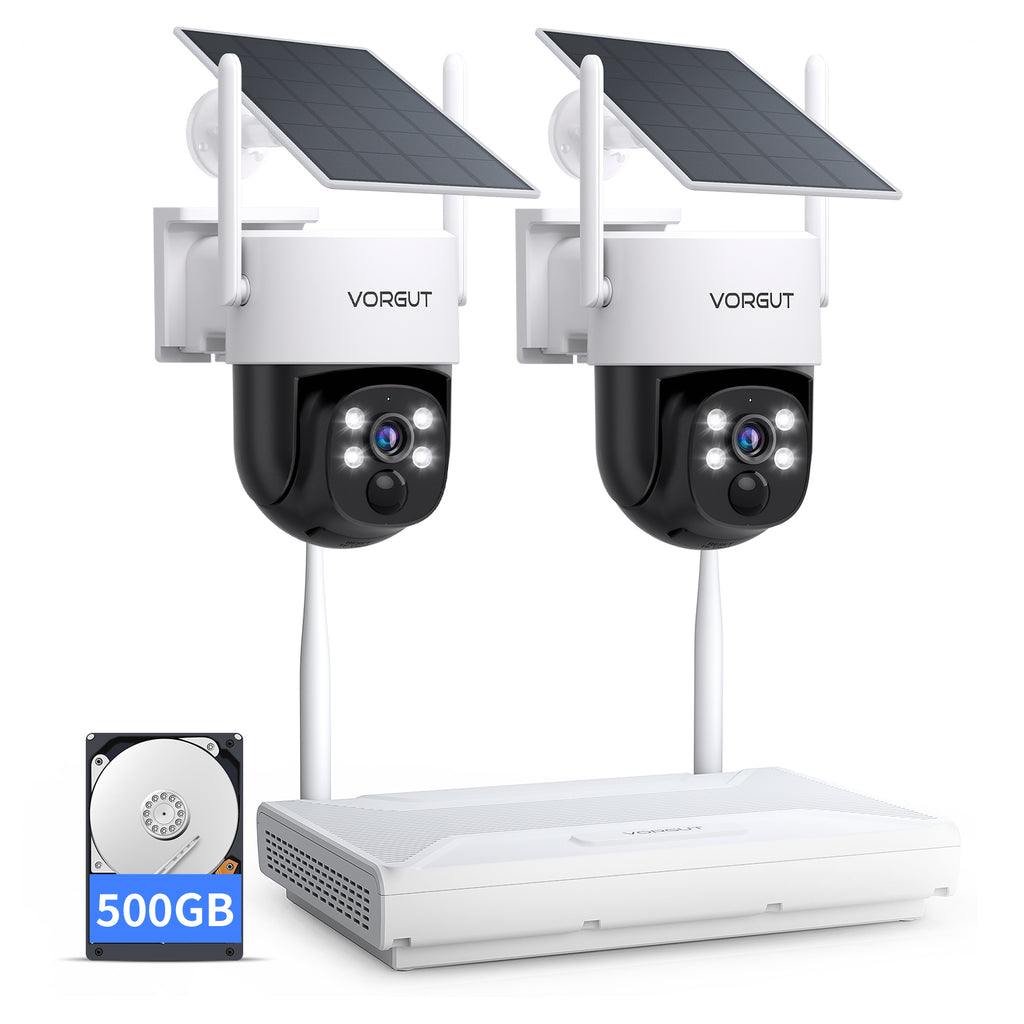 400万画素 ワイヤレスソーラー防犯カメラ 屋外用 360°広角、IP66防水