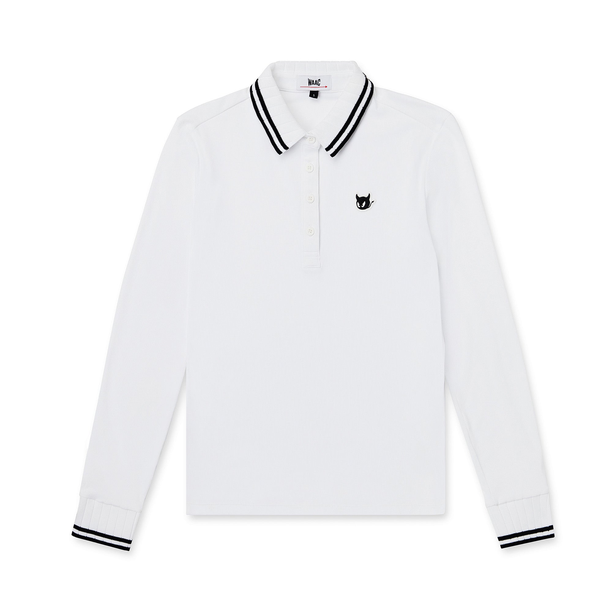 WOMEN リブポロシャツ ホワイト