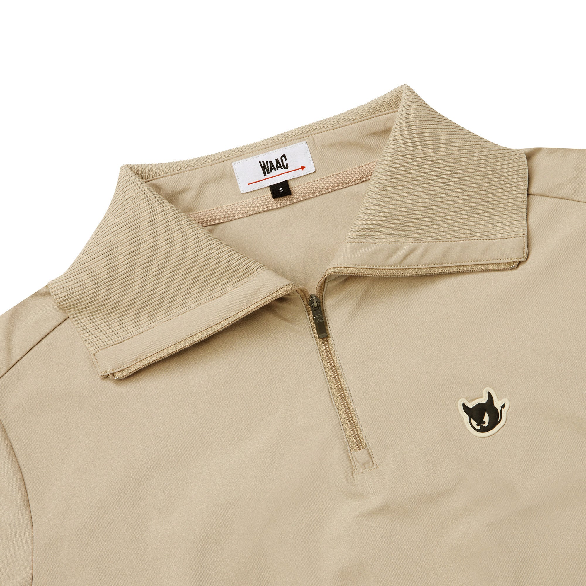 WOMEN トリコットタフタハーフジップ ブラック