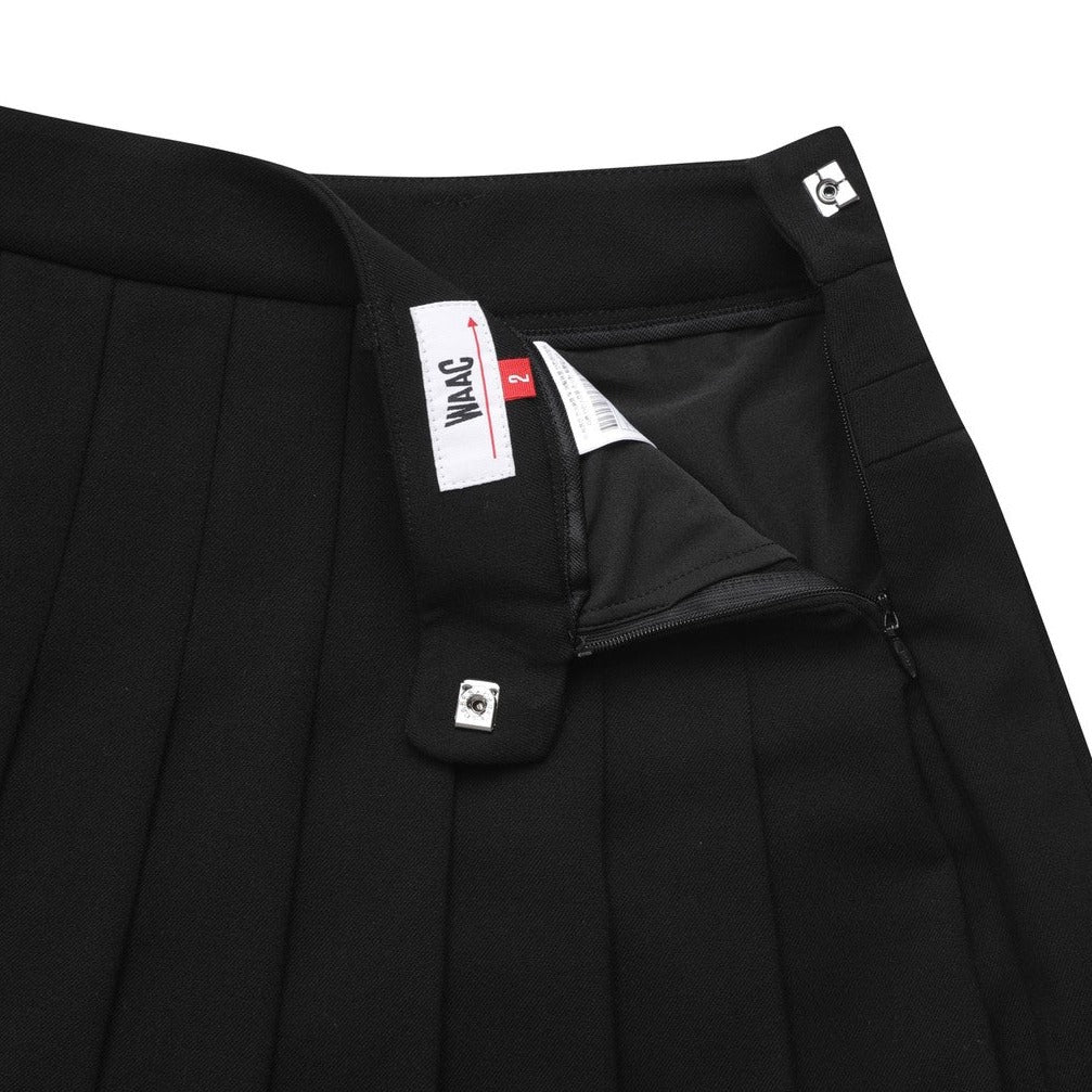 WOMEN ウールライクプリーツスカート ブラック